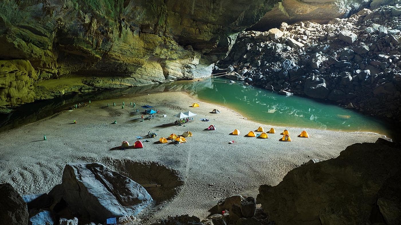 Camping in a cave